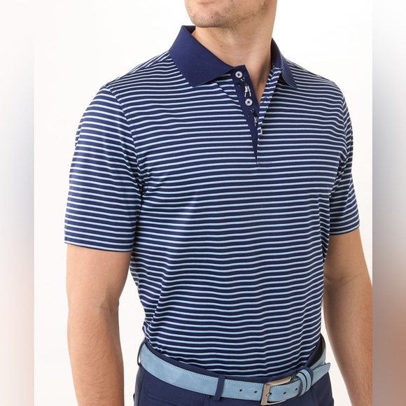 Bobby Jones Signature 100% Mercerized Cotton Robson Stripe Polo Shirt - Picture 7 of 7
